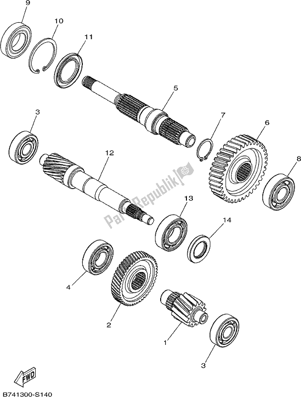 All parts for the Transmission of the Yamaha CZD 300-A 2020