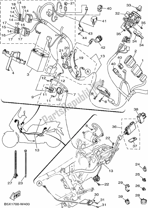 Tutte le parti per il Elettrico 1 del Yamaha CZD 300-A 2021