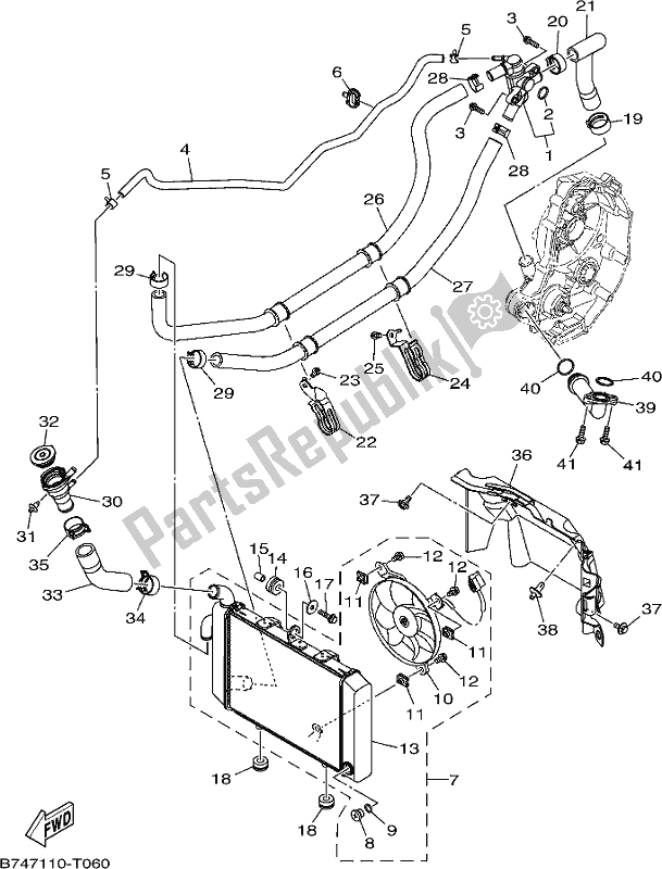 Todas las partes para Radiador Y Manguera de Yamaha CZD 300-A 2021