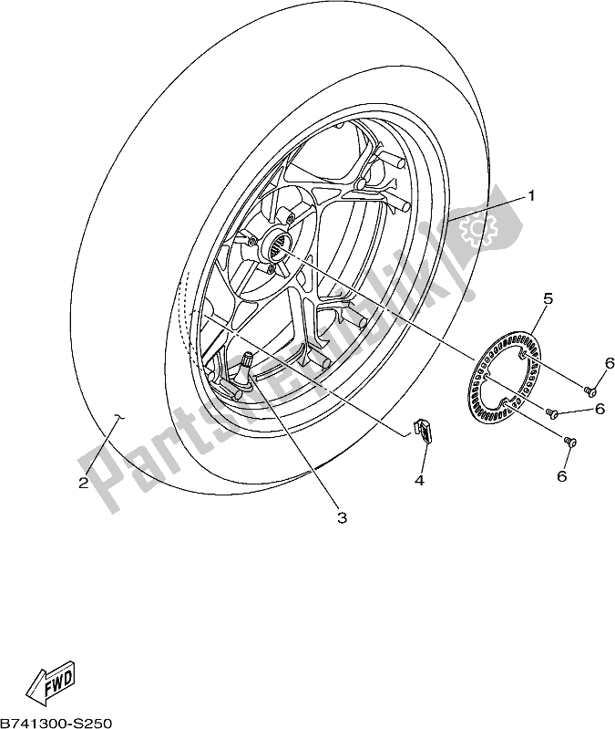 Alle onderdelen voor de Achterwiel van de Yamaha CZD 300-A 2021