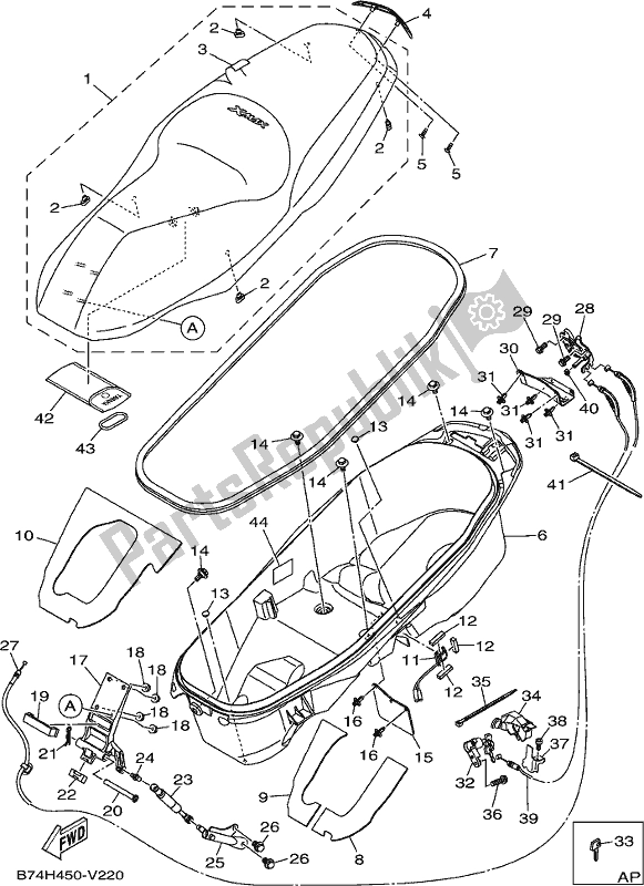 Alle onderdelen voor de Stoel van de Yamaha CZD 300-A 2021