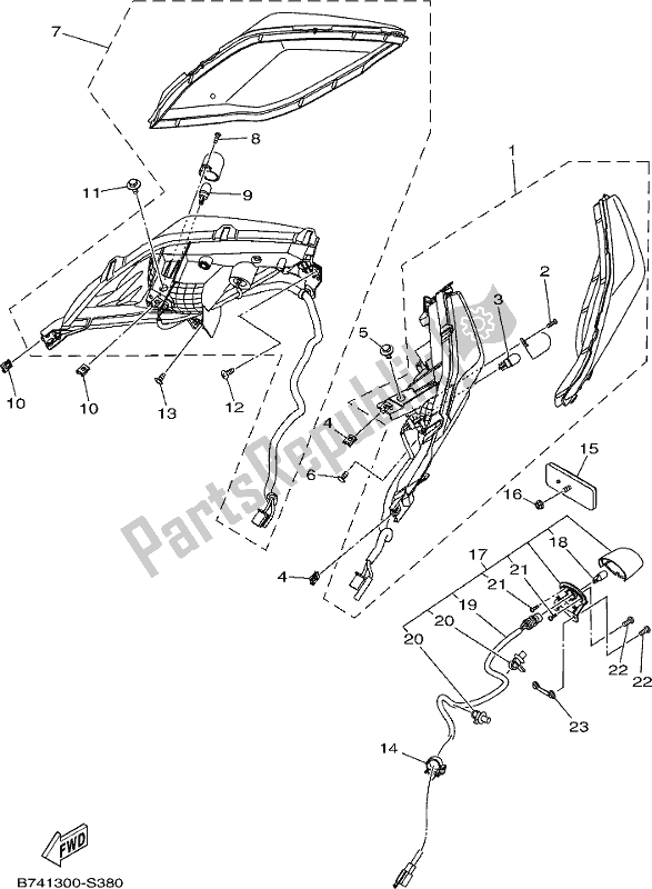 Alle onderdelen voor de Achterlicht van de Yamaha CZD 300-A 2021