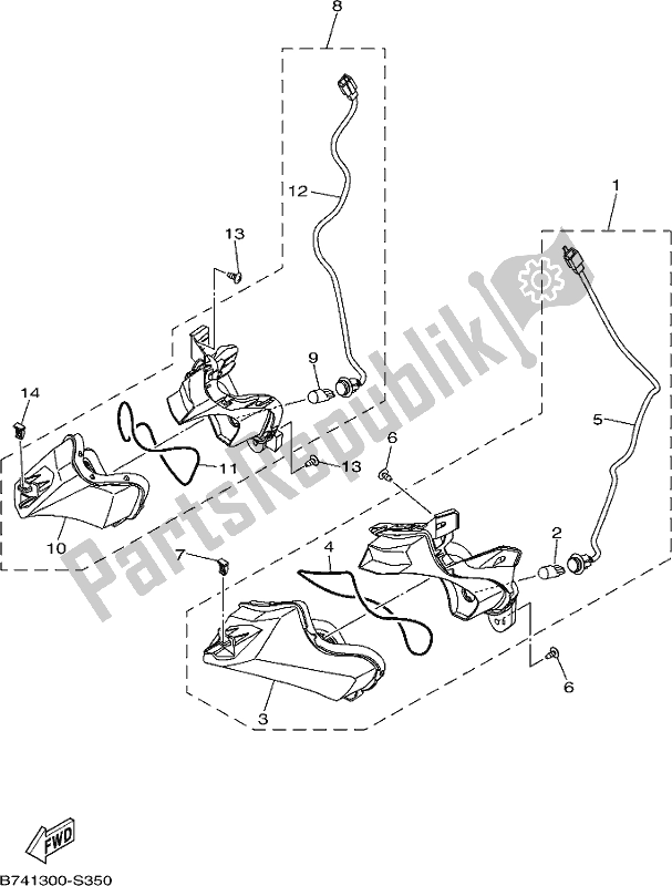 All parts for the Flasher Light of the Yamaha CZD 300-A Xmax 300 2017