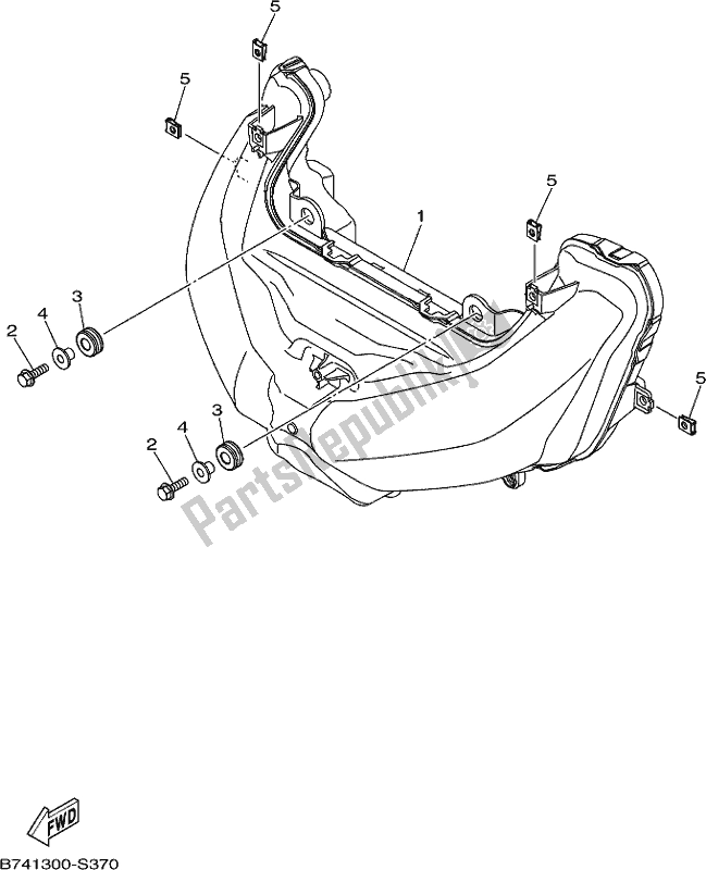 Alle onderdelen voor de Koplamp van de Yamaha CZD 300-A Xmax 300 2017