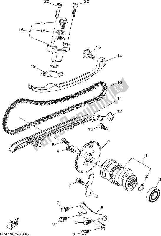 All parts for the Camshaft & Chain of the Yamaha CZD 300-A Xmax 300 2018