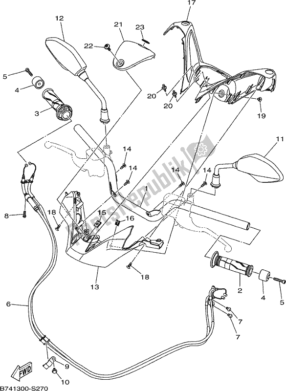 Tutte le parti per il Maniglia E Cavo Dello Sterzo del Yamaha CZD 300-A Xmax 300 2018