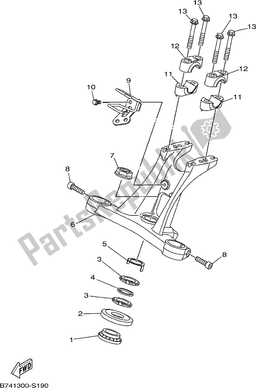 All parts for the Steering of the Yamaha CZD 300-A Xmax 300 2018