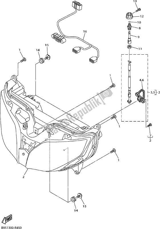 Todas las partes para Faro de Yamaha FJR 1300 AE 2017