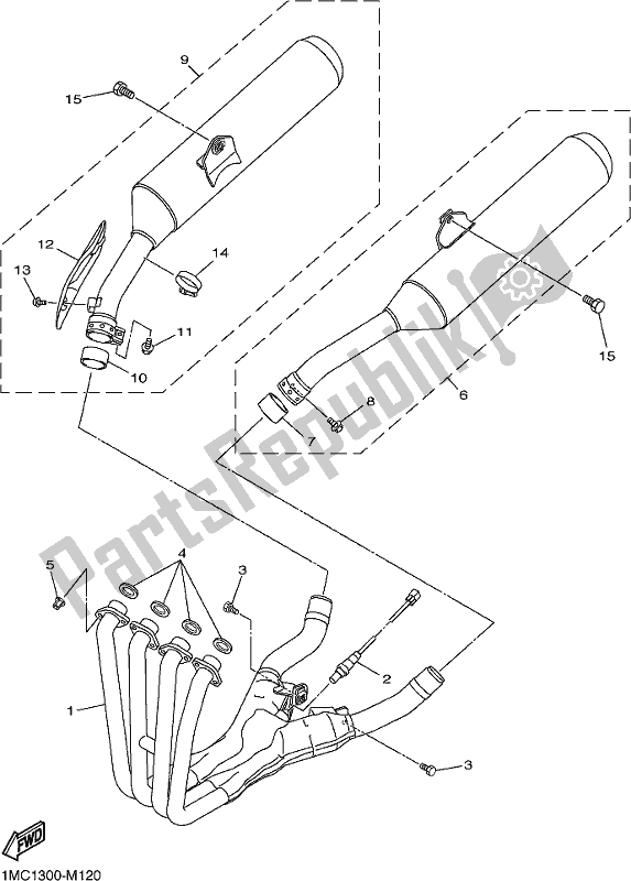 Todas las partes para Cansada de Yamaha FJR 1300 AE 2018