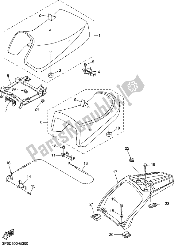 Tutte le parti per il Posto A Sedere del Yamaha FJR 1300 AE 2018