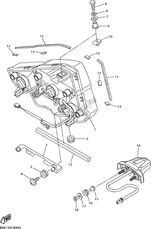 Tutte le parti per il Fanale Posteriore del Yamaha FJR 1300 AE 2018