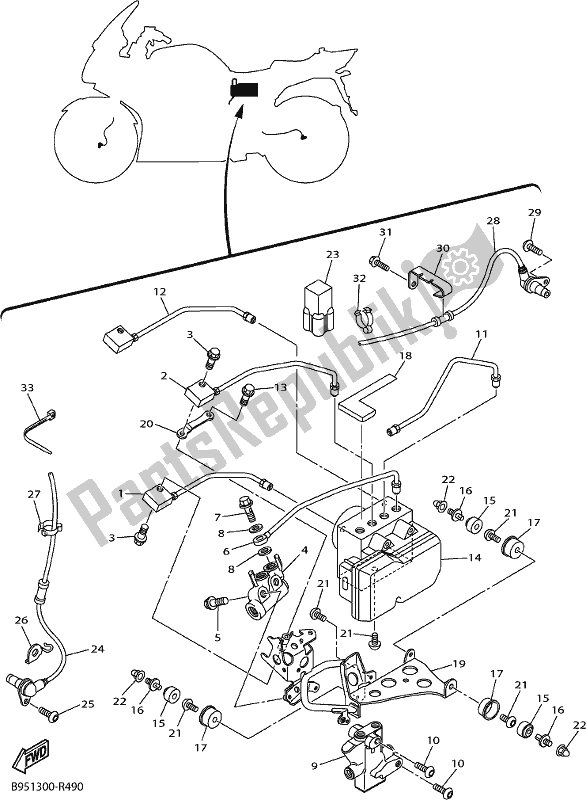 Toutes les pièces pour le électrique 3 du Yamaha FJR 1300 AE 2019