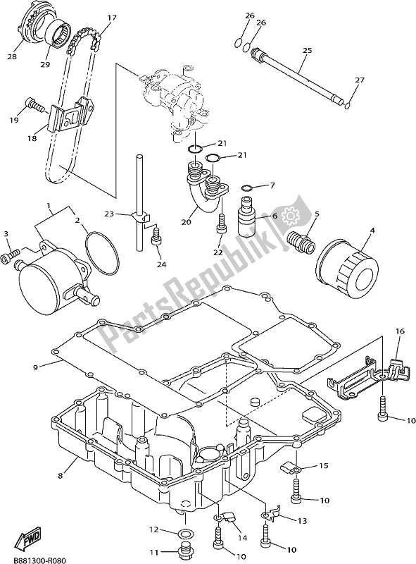 Toutes les pièces pour le Refroidisseur D'huile du Yamaha FJR 1300 AE 2019