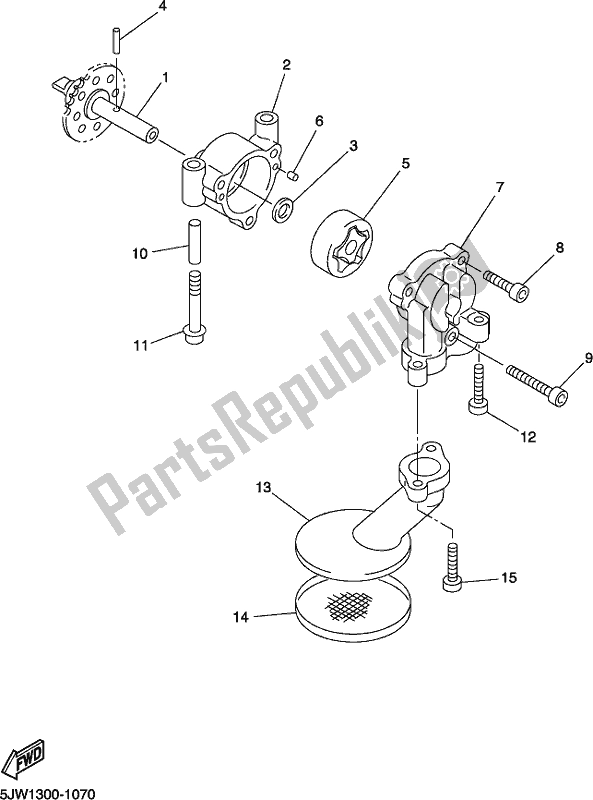 All parts for the Oil Pump of the Yamaha FJR 1300 AE 2019