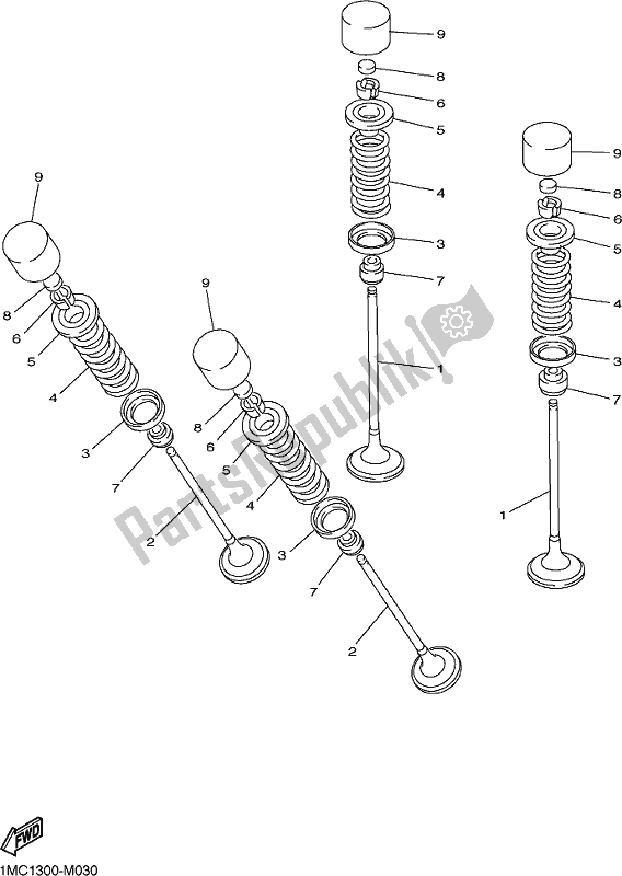 All parts for the Valve of the Yamaha FJR 1300 AE 2019