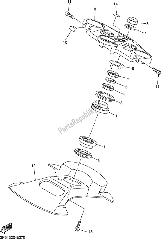 All parts for the Steering of the Yamaha FJR 1300 AE 2020