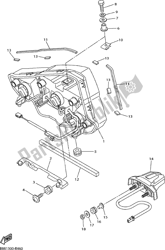 Toutes les pièces pour le Feu Arrière du Yamaha FJR 1300 AE 2020