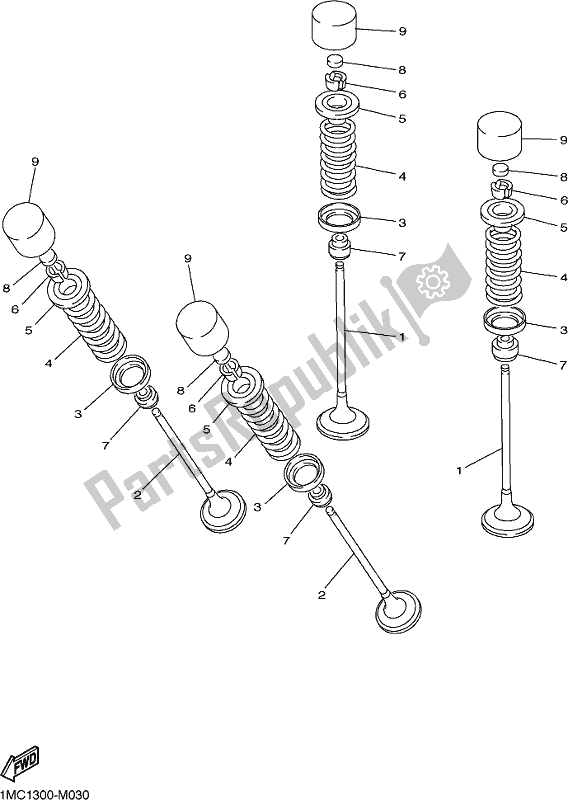 All parts for the Valve of the Yamaha FJR 1300 AE 2020