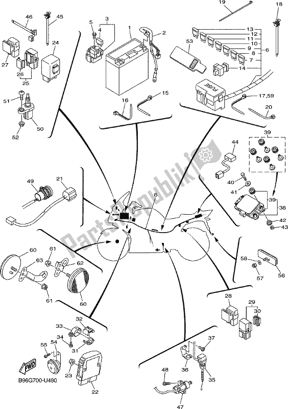 All parts for the Electrical 2 of the Yamaha FJR 1300 AE 2021