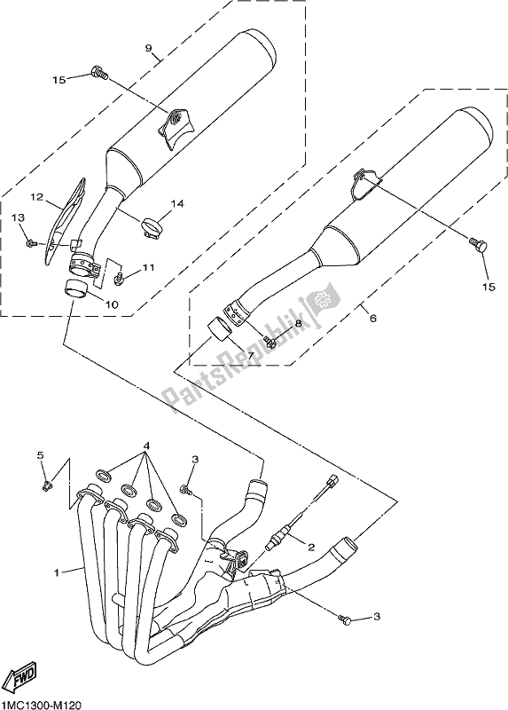Wszystkie części do Wydechowy Yamaha FJR 1300 AE 2021