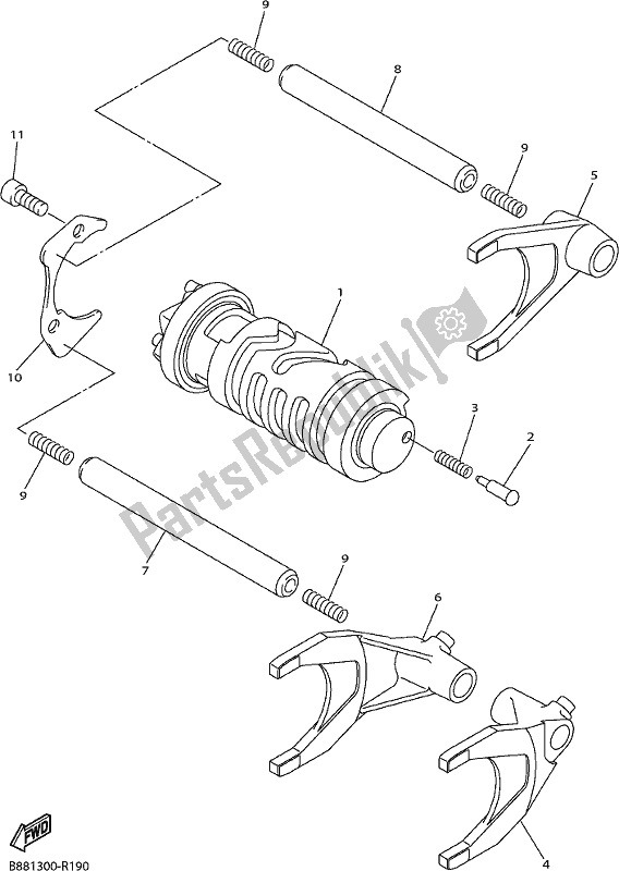 Todas las partes para Cambio De Leva Y Horquilla de Yamaha FJR 1300 AE 2021