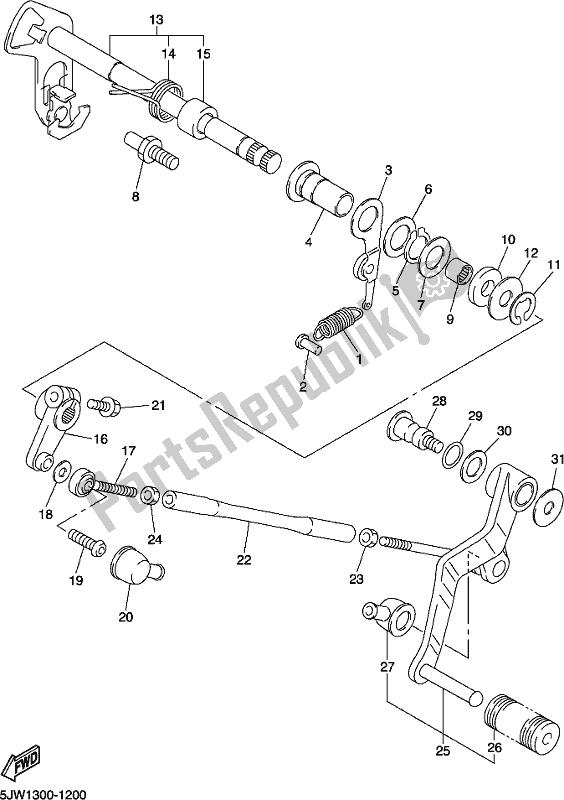 All parts for the Shift Shaft of the Yamaha FJR 1300 AE 2021