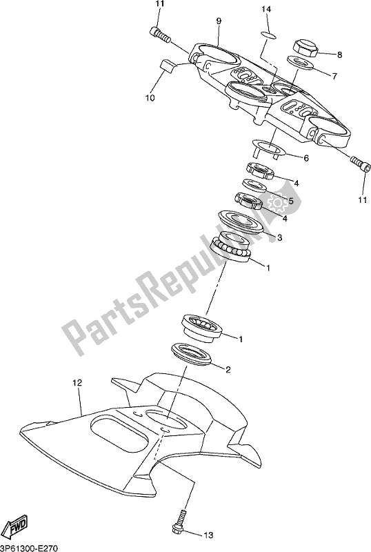 Alle onderdelen voor de Sturen van de Yamaha FJR 1300 AE 2021