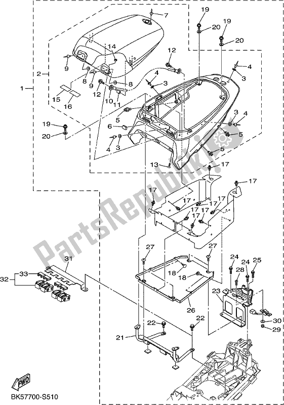 Todas las partes para Alternativo 2 Para Chasis de Yamaha FJR 1300 APH Polic 2017