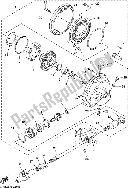 All parts for the Drive Shaft of the Yamaha FJR 1300 APH Polic 2017