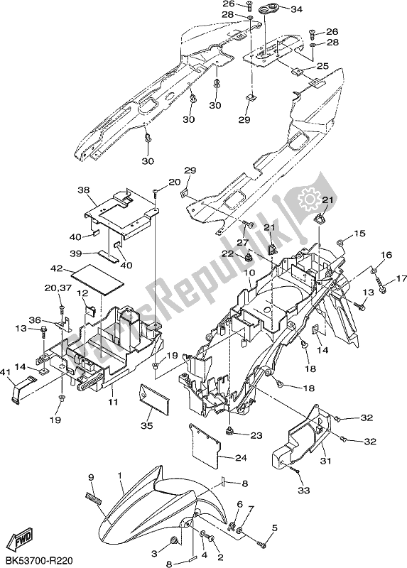 All parts for the Fender of the Yamaha FJR 1300 APH Polic 2017