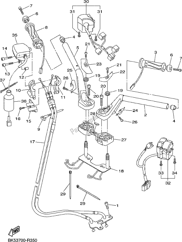 Todas las partes para Manija De Dirección Y Cable de Yamaha FJR 1300 APH Polic 2017