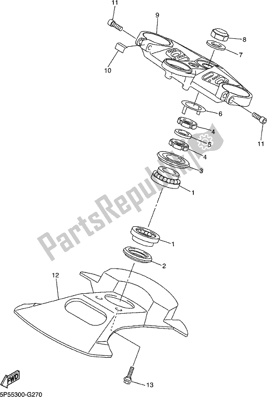 Toutes les pièces pour le Pilotage du Yamaha FJR 1300 APH Polic 2017