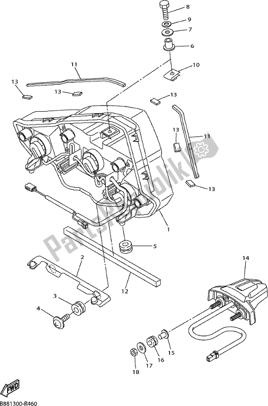 Todas las partes para Luz De La Cola de Yamaha FJR 1300 APH Polic 2017