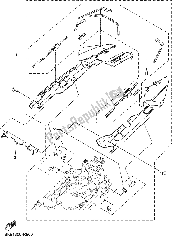 Alle onderdelen voor de Alternatief 1 Voor Chassis van de Yamaha FJR 1300 APJ Polic 2018