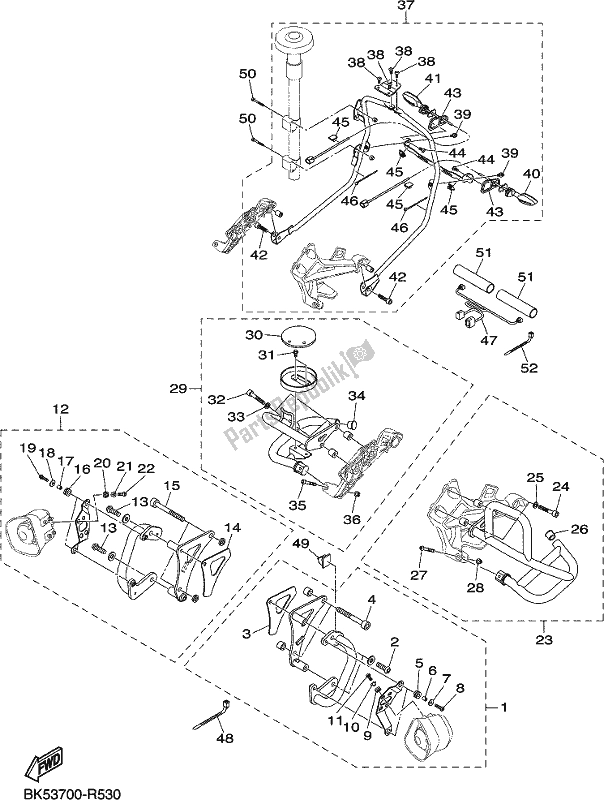 All parts for the Alternate 4 For Chassis of the Yamaha FJR 1300 APJ Polic 2018