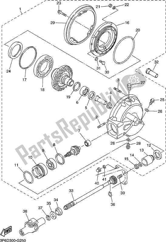 Alle onderdelen voor de Aandrijfas van de Yamaha FJR 1300 APJ Polic 2018