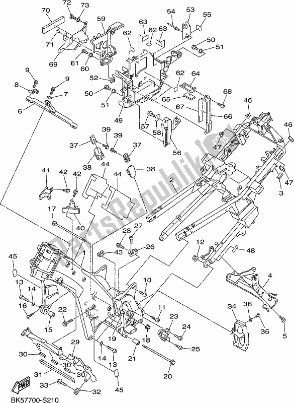 All parts for the Frame of the Yamaha FJR 1300 APJ Polic 2018