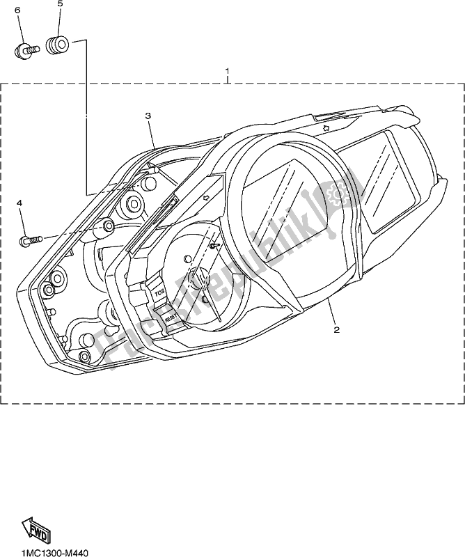 All parts for the Meter of the Yamaha FJR 1300 APJ Polic 2018