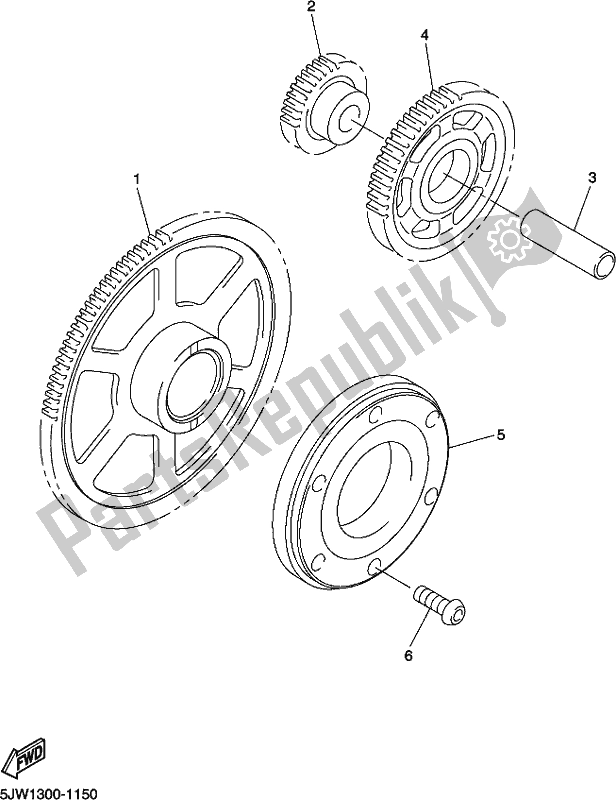 All parts for the Starter of the Yamaha FJR 1300 APJ Polic 2018