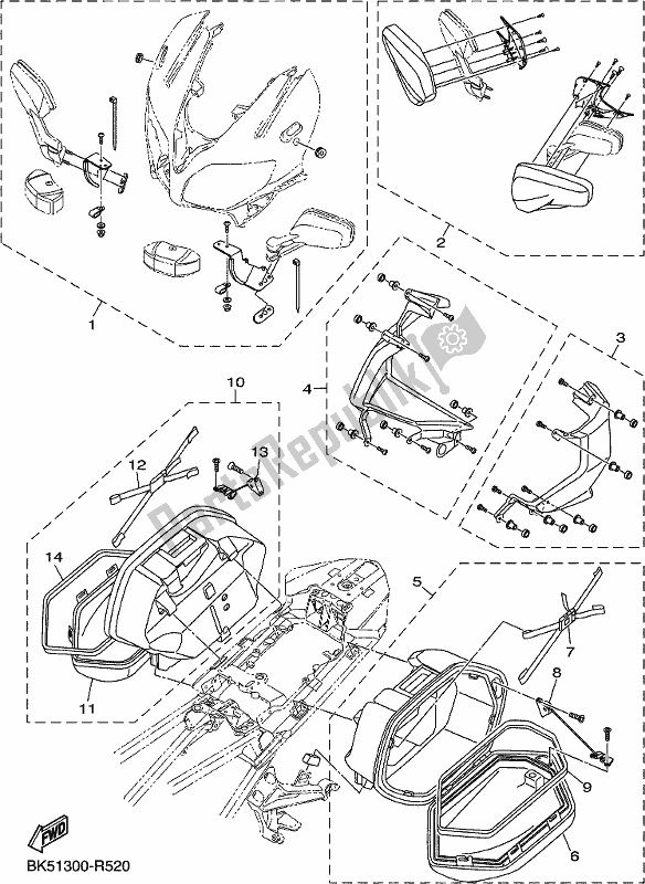 All parts for the Alternate 3 For Chassis of the Yamaha FJR 1300 APK Polic 2019