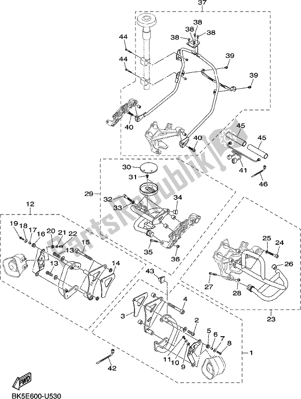 All parts for the Alternate 4 For Chassis of the Yamaha FJR 1300 APK Polic 2019