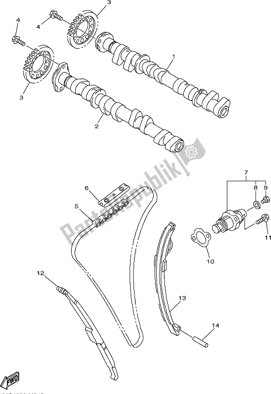 Todas las partes para árbol De Levas Y Cadena de Yamaha FJR 1300 APK Polic 2019