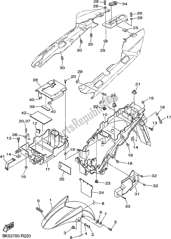 All parts for the Fender of the Yamaha FJR 1300 APK Polic 2019