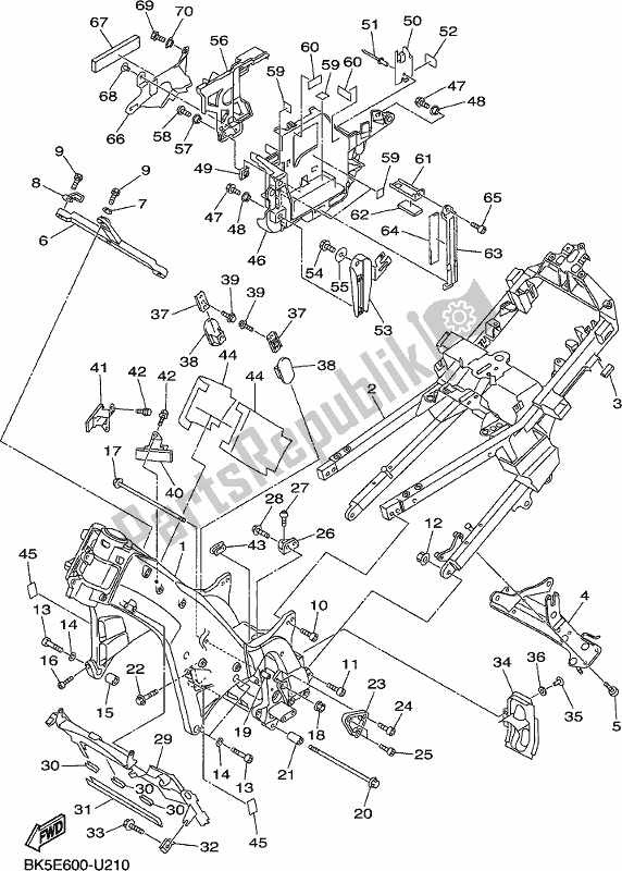 All parts for the Frame of the Yamaha FJR 1300 APK Polic 2019