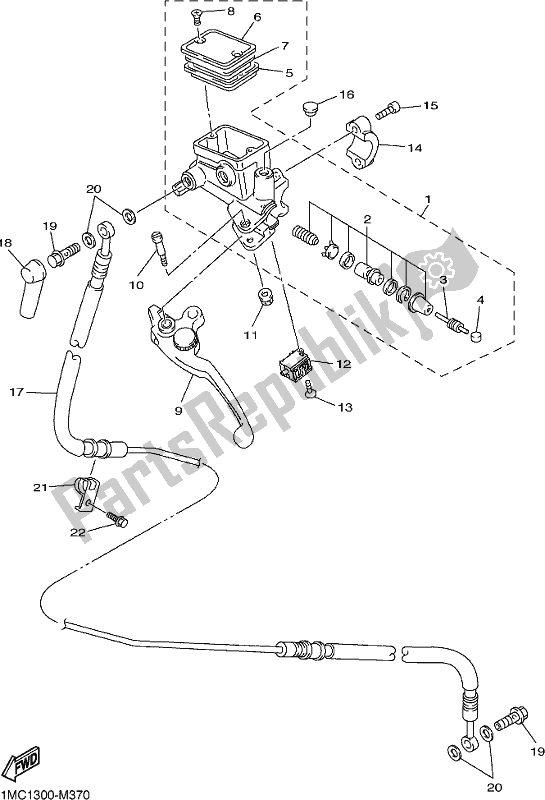 Todas las partes para Cilindro Maestro Delantero 2 de Yamaha FJR 1300 APK Polic 2019