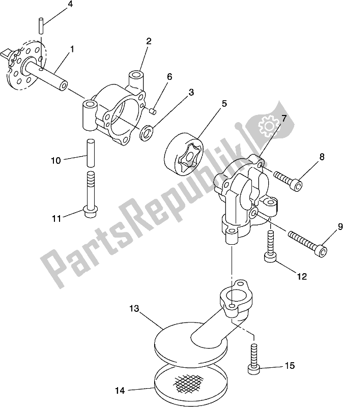 All parts for the Oil Pump of the Yamaha FJR 1300 APK Polic 2019