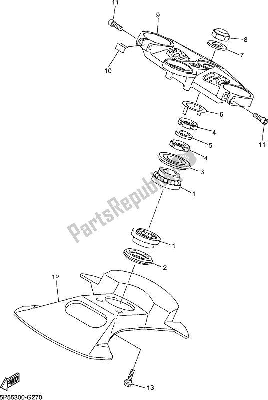 Toutes les pièces pour le Pilotage du Yamaha FJR 1300 APK Polic 2019