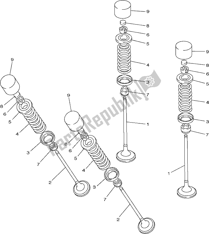 All parts for the Valve of the Yamaha FJR 1300 APK Polic 2019