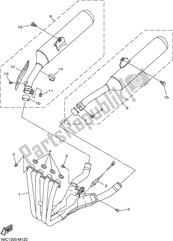 Wszystkie części do Wydechowy Yamaha FJR 1300 APL Polic 2020