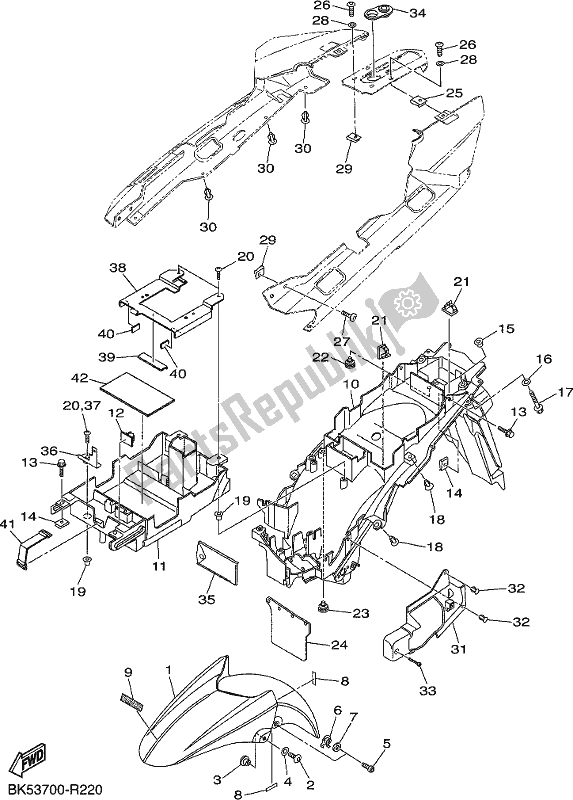 All parts for the Fender of the Yamaha FJR 1300 APL Polic 2020